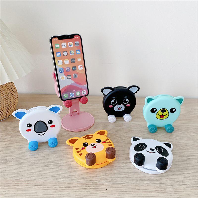 Creative Folding Desktop Phone & Tablet Holder - Portable, Adjustable, Cartoon Design
