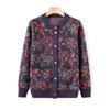Mom's autumn knitted sweater cardigan jacket middle old man sweater crew neck top grandma autumn new