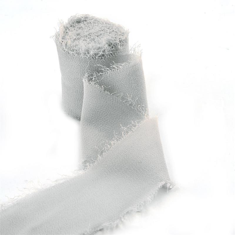 5M Handgefertigtes Ausgefranstes Satin Chiffon Seidenband Für Hochzeitseinladung Verpackung Sträuße Geburtstagsfeier Dekorationen Geschenke
