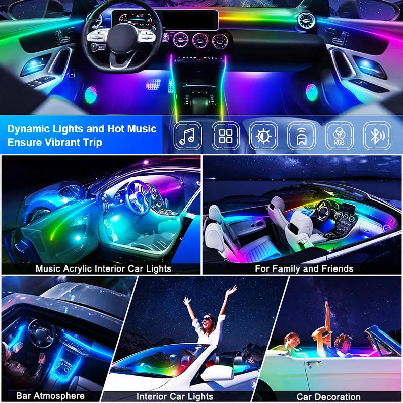 KXQH9 Car Neon Lighting Kit 5M APP Control Auto Decorative Lamp For BMW X5 E53 E70 F15 G05 E84 F48 F49 F39 E83 F25 G01 F26 G02 E53 E70