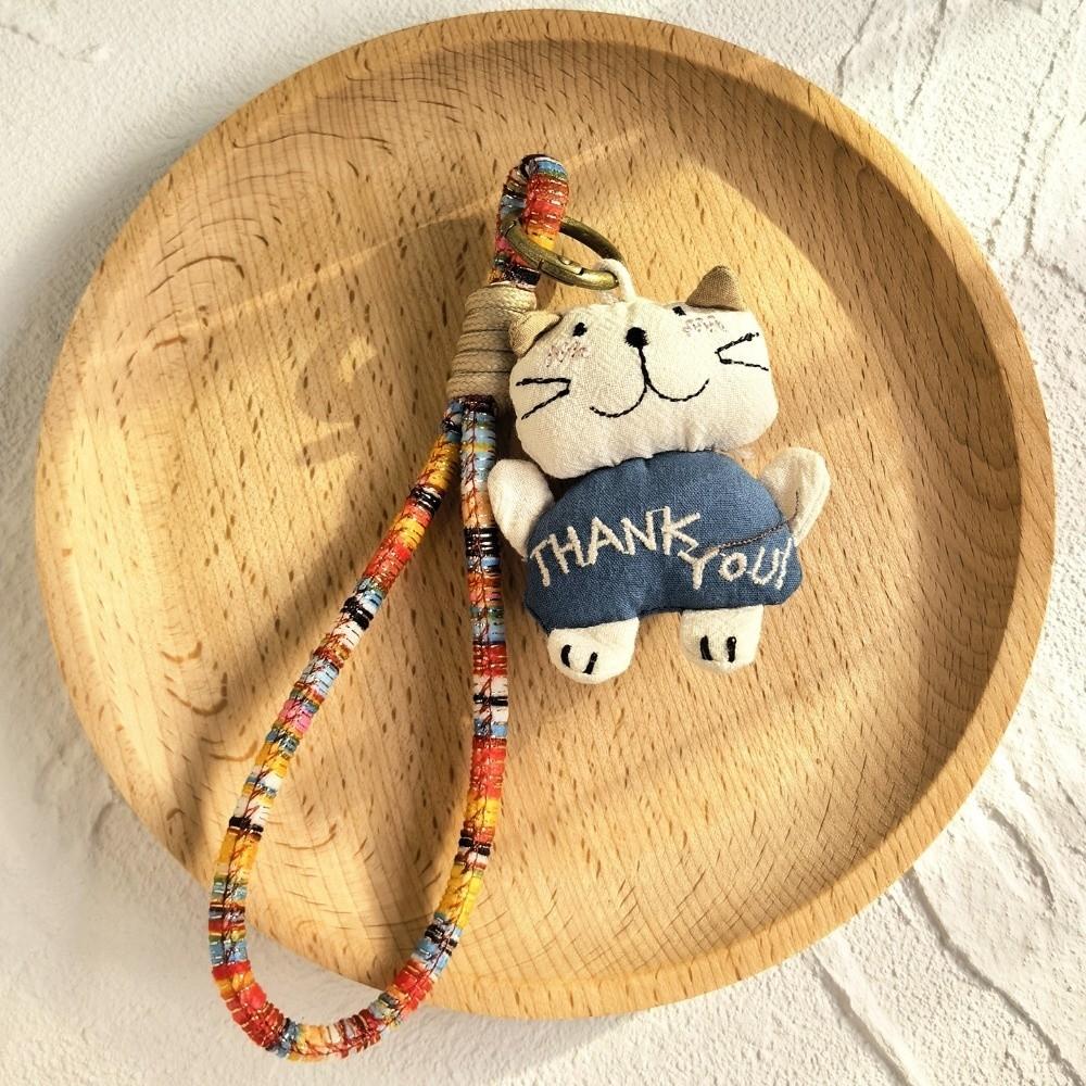 Kitty Handmade Animal Pendant Rabbit Korean Style Keychain Creative Cat Dog Keyring  Backpack Decor