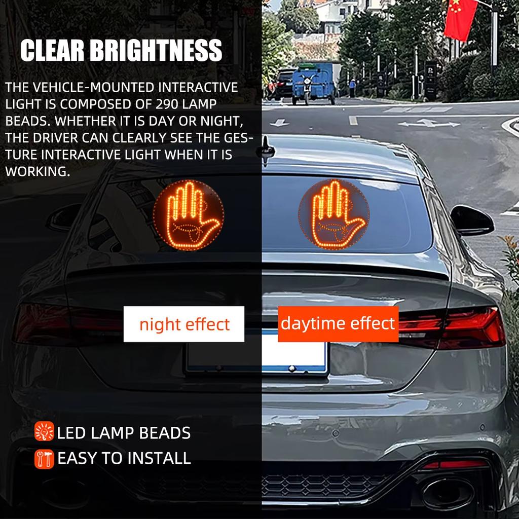 Car LED Funny Facial Expression Light With Remote Control Rear Window Multi-function Warning Reminder Lamp Exterior Accessories