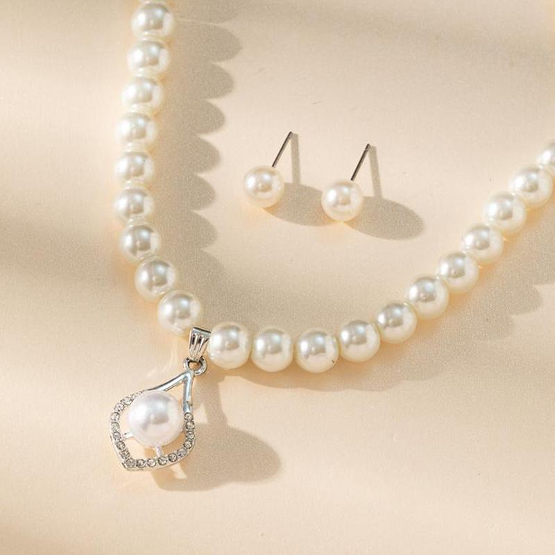 

Классические Жемчужные Серьги Ожерелье Чокер из Бусин Жемчужная Подвеска Ожерелье