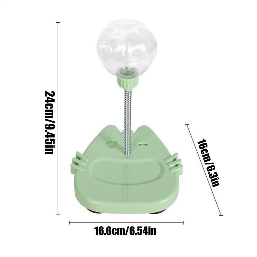 

Cat Treat Dispenser Toy Interactive Slow Feeding Toy Cat Treat Ball With Teaser Wand For Kittens Pets Boredom Play Hunting зелений