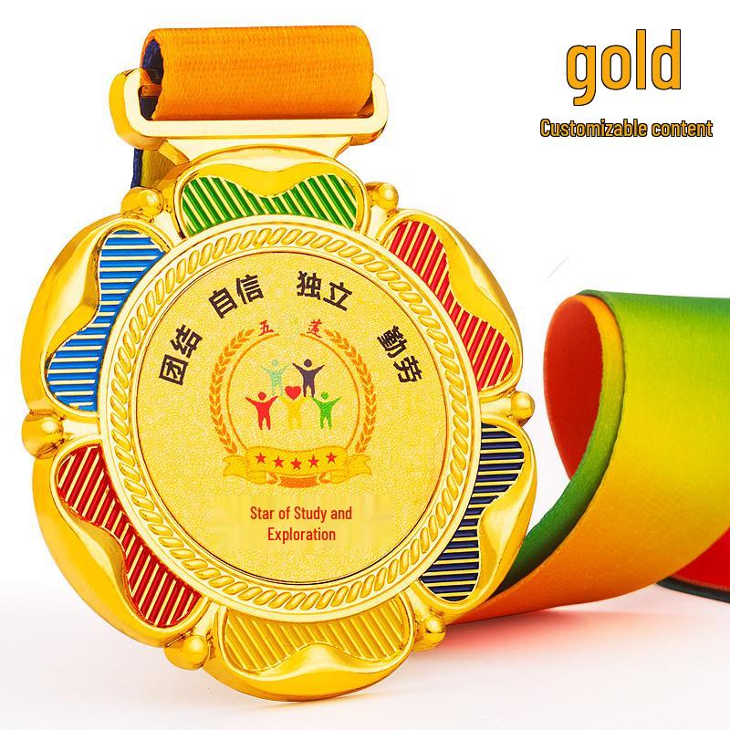 Kids Medal Design: Military Training, Metal Honor Plaque, Swimming Star Trophy for Kindergarten Summer Camp