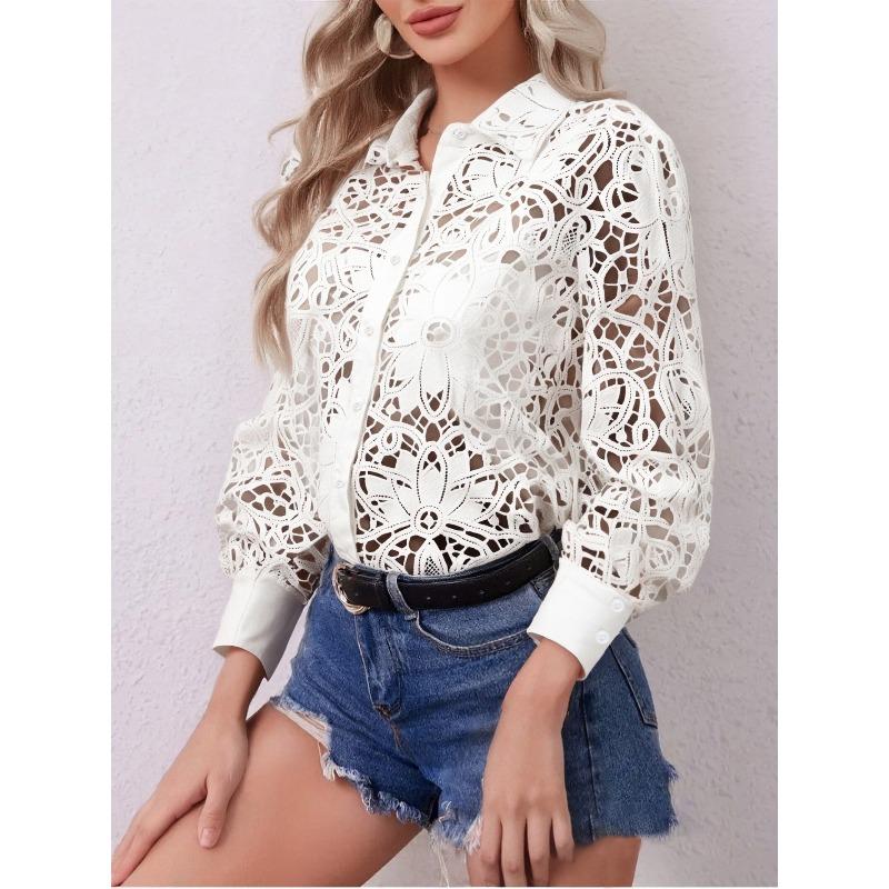 JPNTKY Women's Fashion Casual Solid Color Print Long Sleeve POLO Neck Blouses & Shirts