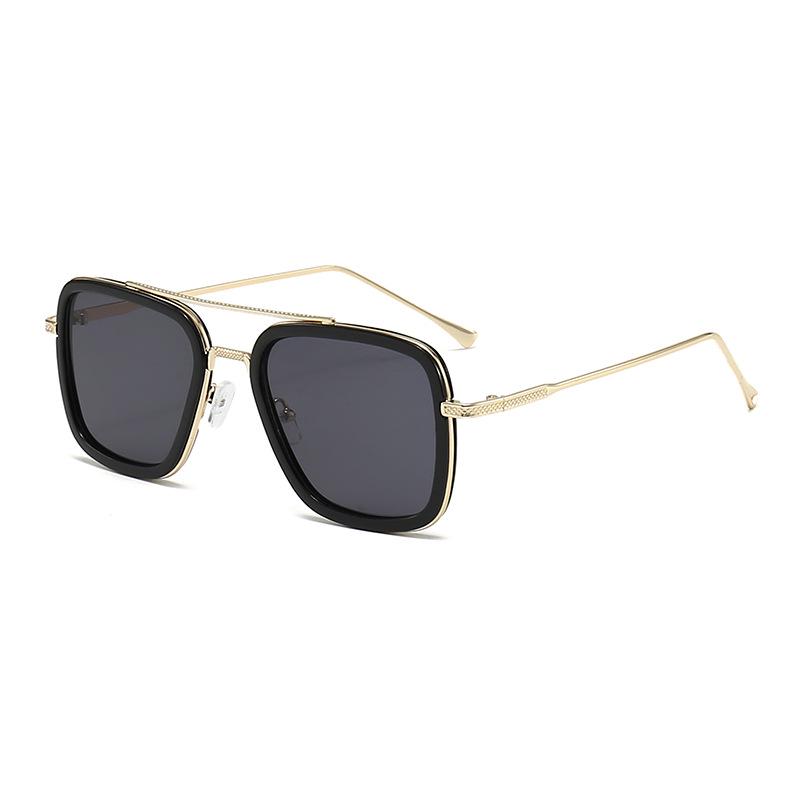 Stylish Men's Square Frame Sunglasses Inspired by Iron Man and Spider-Man - Trendy European and American Design, Large Frame