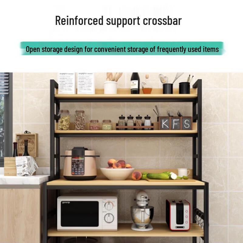 Modern Carbon Steel Kitchen Storage Shelf with Cutting Table