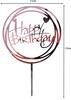 Happy Birthday Rose Gold Acrylic Circle Cake Topper