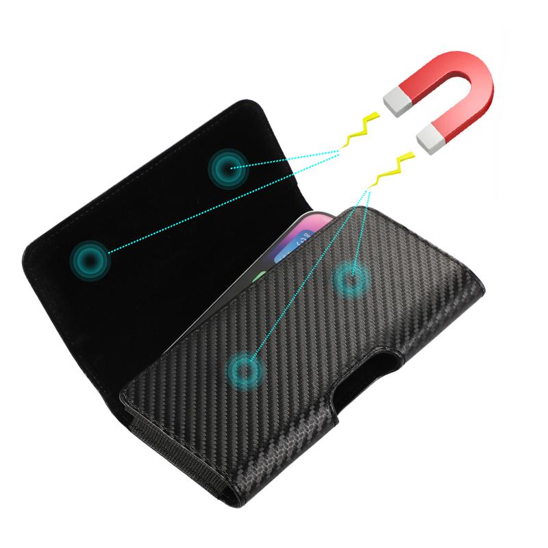 New Universal PU Leather 360° Rotation Phone Case Pouch for 5.2"-7" Mobile Phones with Flip Waist Bags Belt Clip Cover Phone Bag