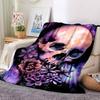 1PC Skull Flowers Print Blanket, Soft Throw Blanket - Warm & Cozy for Couch, Bed, Office, and Travel yy250912173
