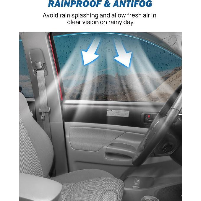 JOYTUTUS In-Channel Rain Guards Compatible With 2005-2015 Tacoma Double Cab Window Vent Visor Window Deflectors Vent Shades Tacoma Accessories