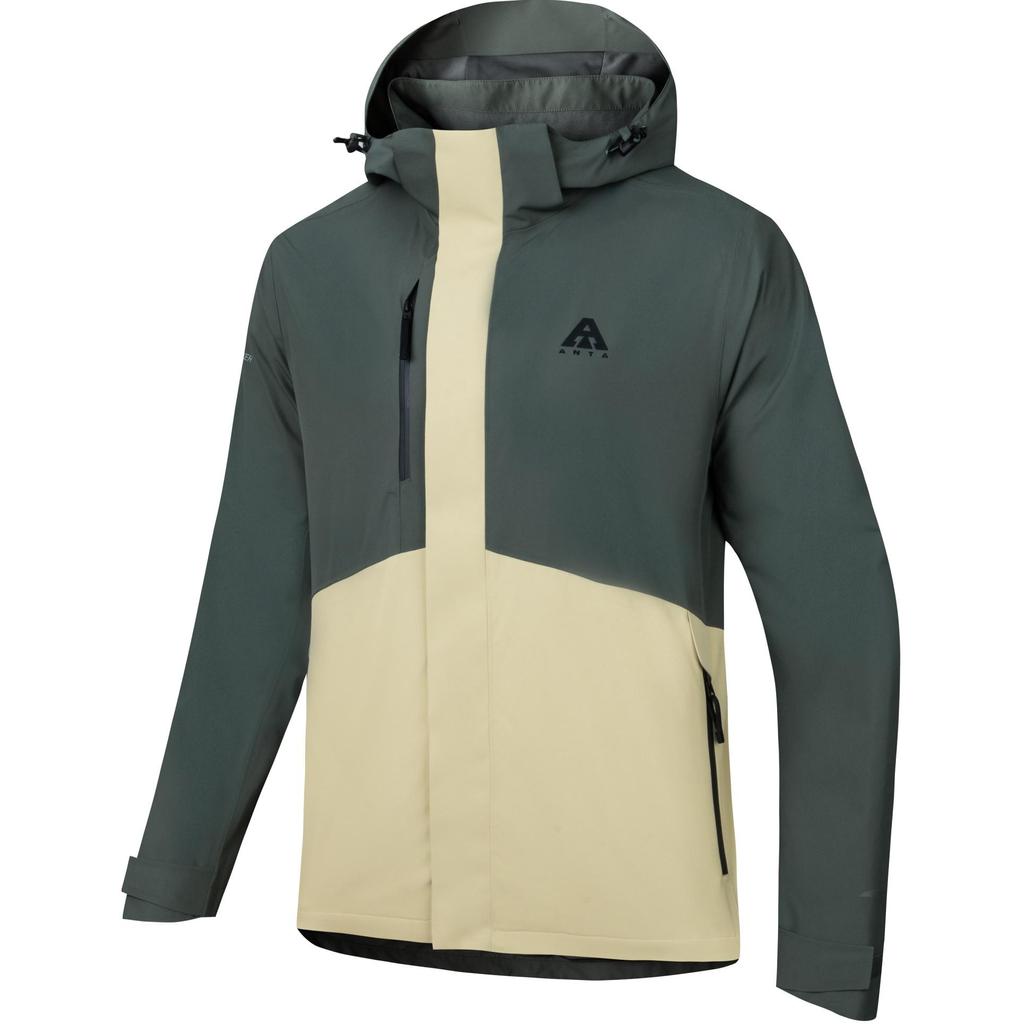 Anta Water Shell 2.0 Earth Shell Outdoor Windproof Waterproof Mountaineering 3 In 1 Fleece Hooded Jacket Men Jackets Khaki-Green 952446601-8