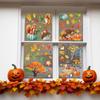 Autumn Fallen Leaves Simulated Maple Leaf Pumpkin Bicycle Rabbit Electrostatic Stickers Thanksgiving Day