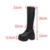 Women Chunky Platform Long Boots Gothic Style Elegant Sexy Big Size 43 Walking Comfy Black Platform Botas Shoes