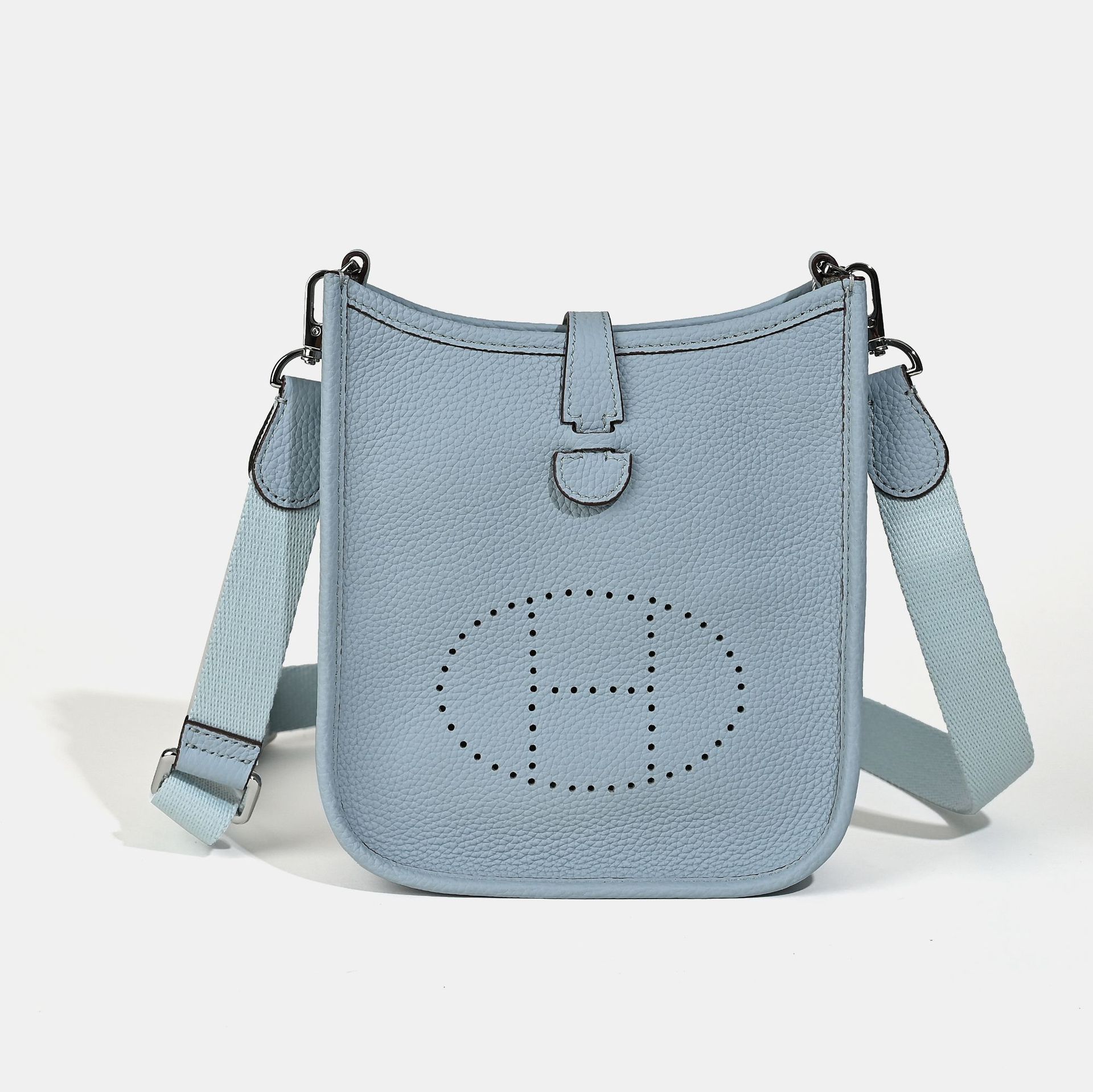 ROBINE Mode Dames Effen Kleur Eenvoudige Kleine Vierkante Tas Textuur Enkele Schouder Crossbody Pu Letter Straattas 17*5*19cm one size blauw