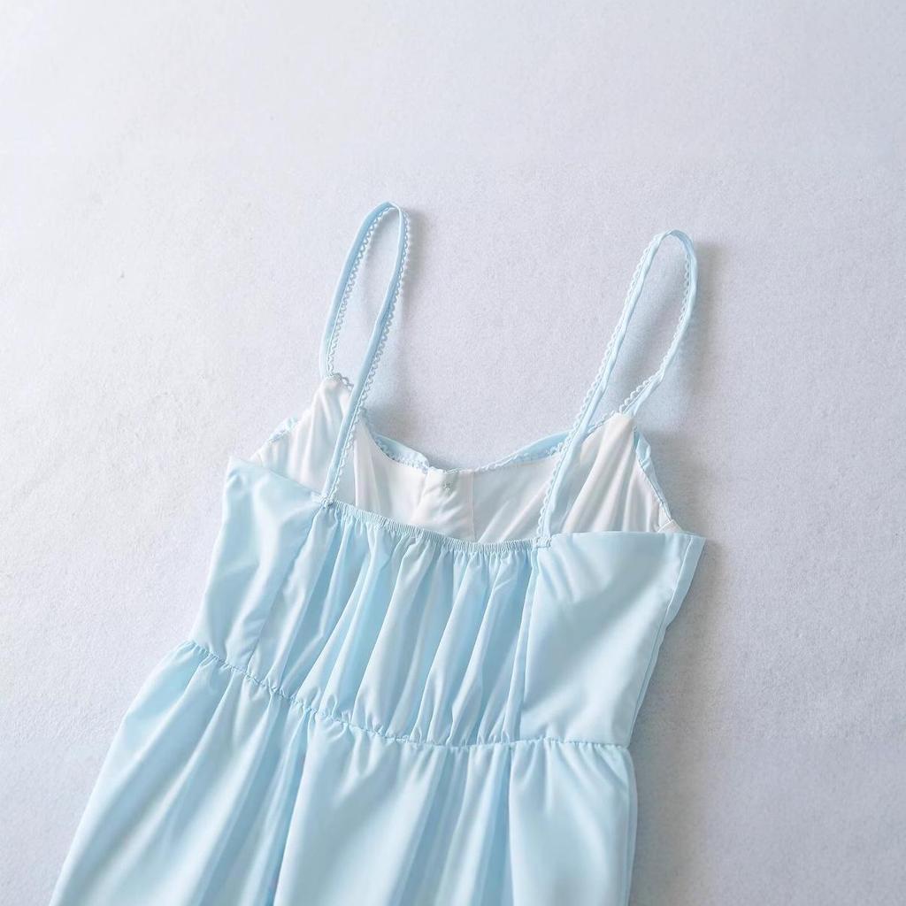 Spring 2025 European & American Fashion Lace Waist-Hugging Dress