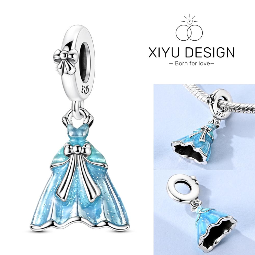 

Girl Metal Romantic Fairy Tale Dress Charms Pendant Fit Ideal for The Brand S Make your own Bangle Accessory Girlfriend Gifts Elegant Fashion