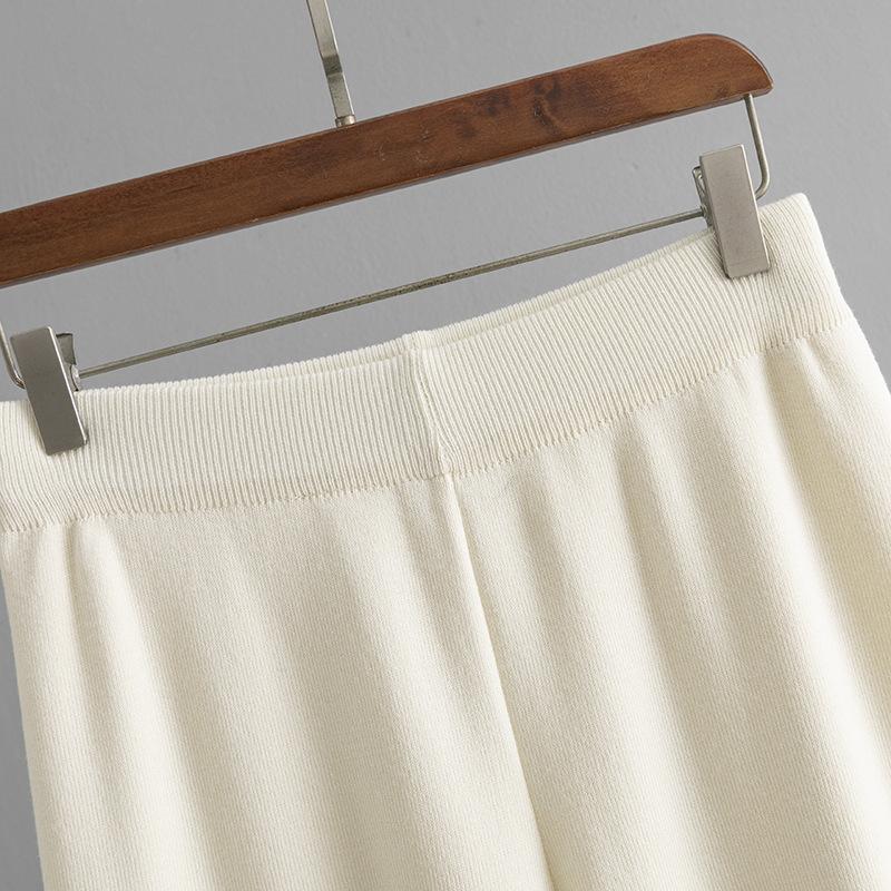 QICED Striped High-neck Sweater, Women's Autumn and Winter Loose Design Knitted Sweater Pullovers, Two-piece Set