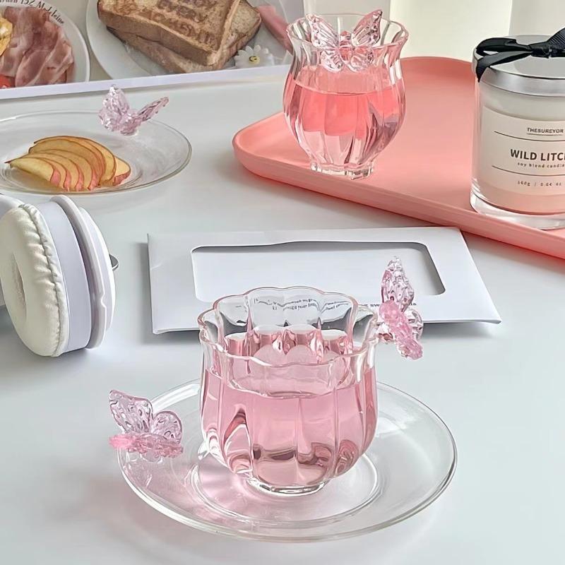 Japanese Flower God Cup Collection Handmade Narcissus Butterfly Cup Home Glass Cup Coffee Cup Creative Tea Cup