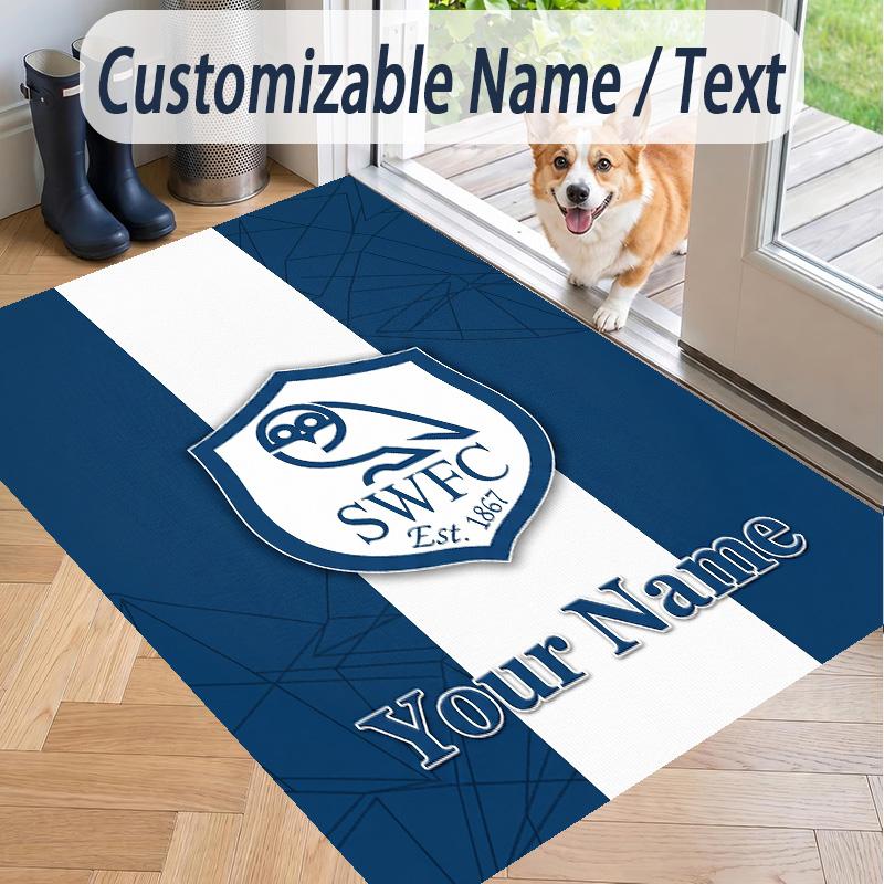 Χαλί με Εκτύπωση Προσαρμοσμένου Κειμένου Sheffield Wednesday FC Αντιολισθητικό Χαλί Δαπέδου Για Διακόσμηση Δωματίου Σπιτιού