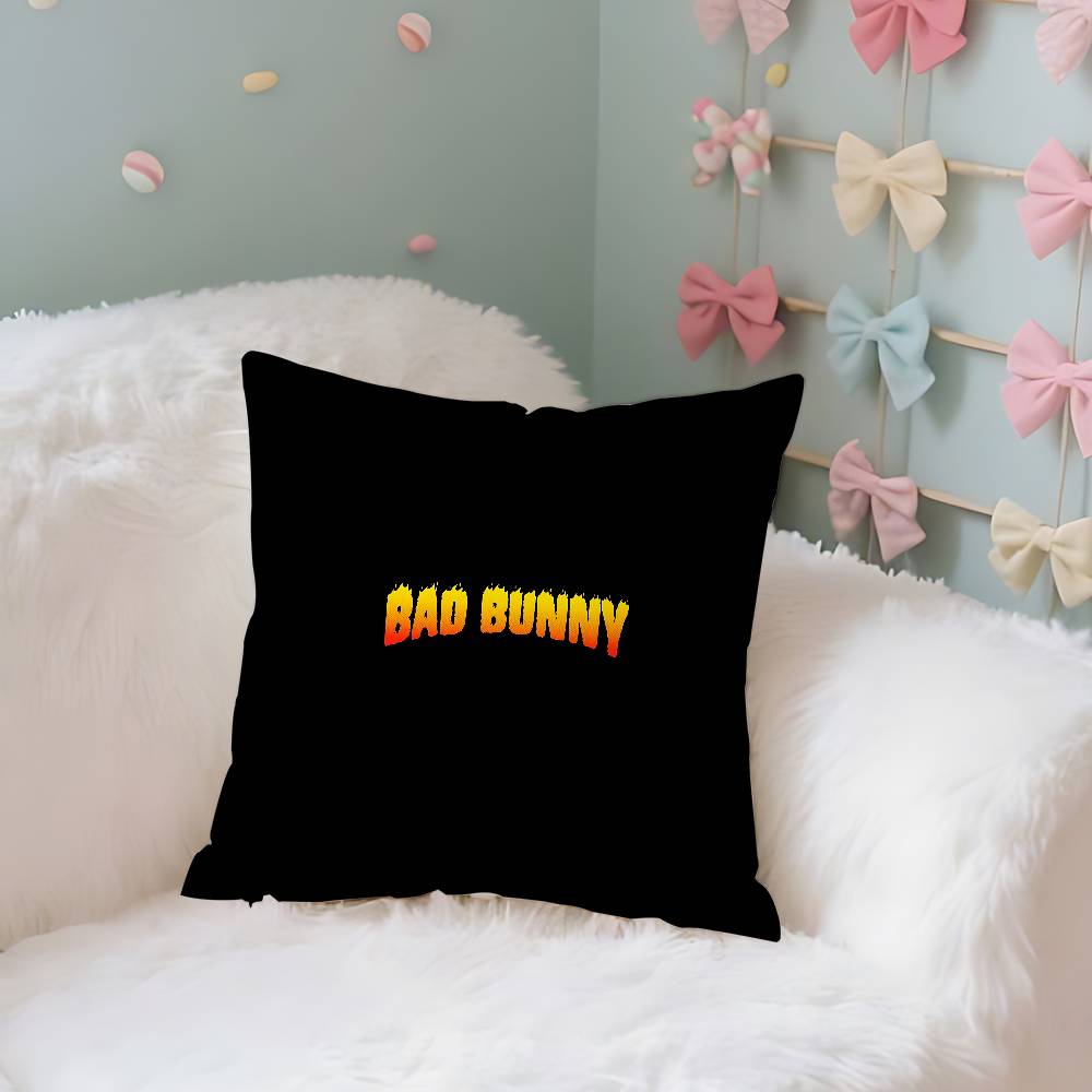 B-Bad B-Bunny Love X100pre Pillow Case Throw Pillow Cover Nordic Vintage Style Cushion Covers Home Living Room Sofa Couch Seat
