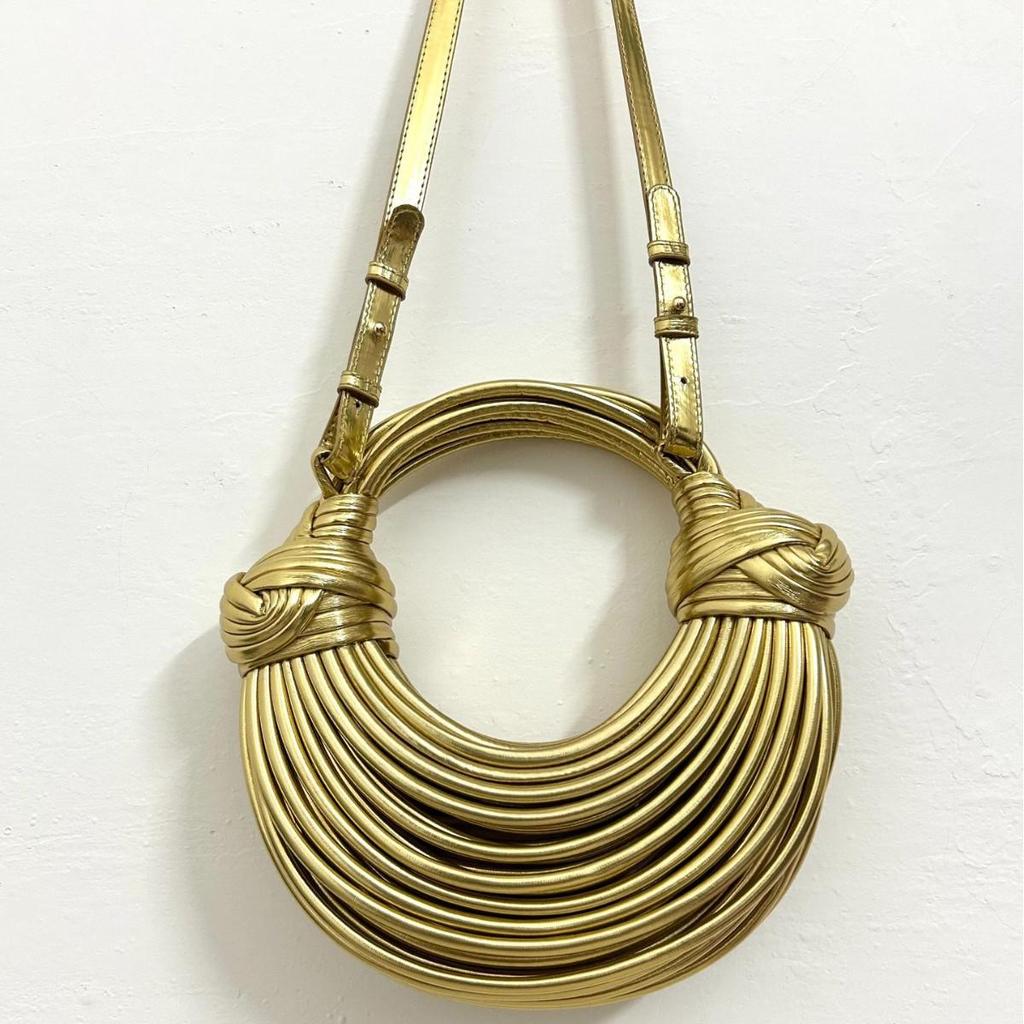 Handwoven Macrame Noodle Design Shoulder Crossbody Bag