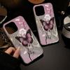 Feather Luster Phone Case for Samsung A53 A14 A33 A12 A32 S24 S23 Plus S20 S21 FE for iPhone 17 15 16 13 Pro 17 16 Pro Max Butterfly Bow Phone Case