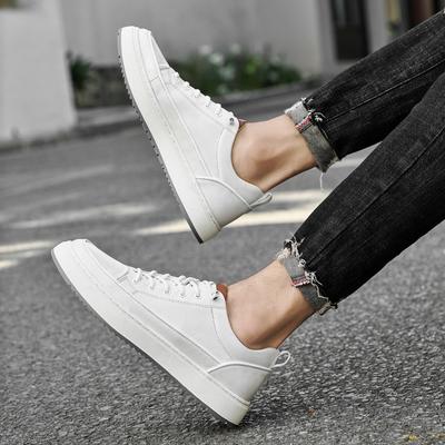 Fashion High Quality Skateboard Shoes Casual Brand Footwear Genuine Leather Flat Shoes Men Non-Slip Walking Flats Lace-Up Men Sneakers