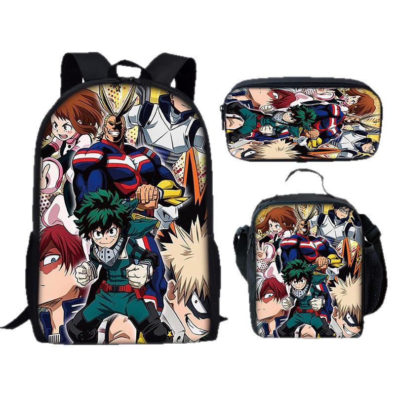 My Hero Academia Rucksack-Set Mit Oxford-Stoff Und Cartoon-Print Für Schule Und Training