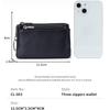 Fashion Women's Genuine Leather Coin Purses Mini Pouch Change Wallets 3 Zippered Change Pouch Wallet with Key Ring for Women
