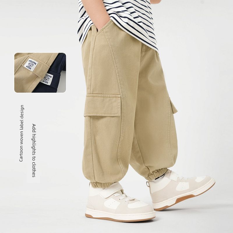 Boys' Casual Cargo Pants Spring Children's Clothing Casual Long Pants Spring Style Versatile and Stylish