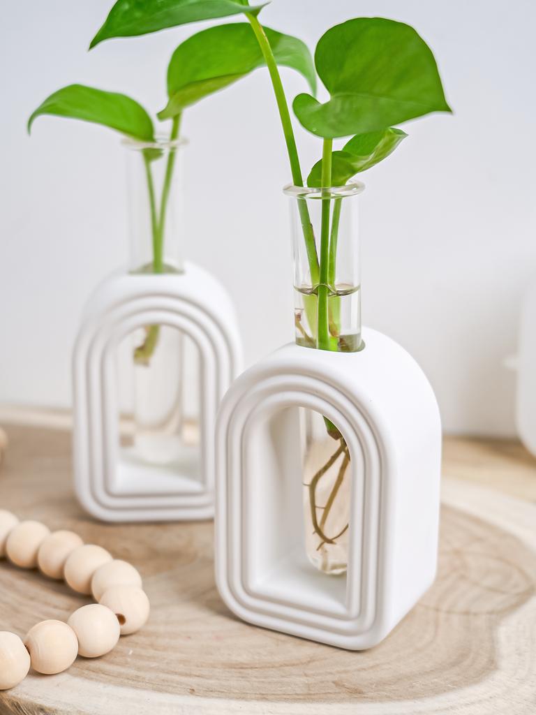 DIY Modern Arch Hydroponic Vase Silicone Mold Aroma Stick Storage Vases Concrete Cement Plaster Ornament Molds Home Decor Crafts