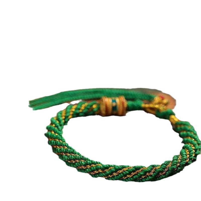 Colorful Tibetan Handmade Wealth God Bracelet – Cotton Thread Red String for Birth Year