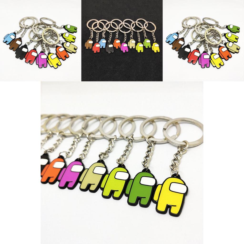 Among Us Crewmate Keyrings Car Keychains Schoolbag Buckles Xmas Kids Fans Gift