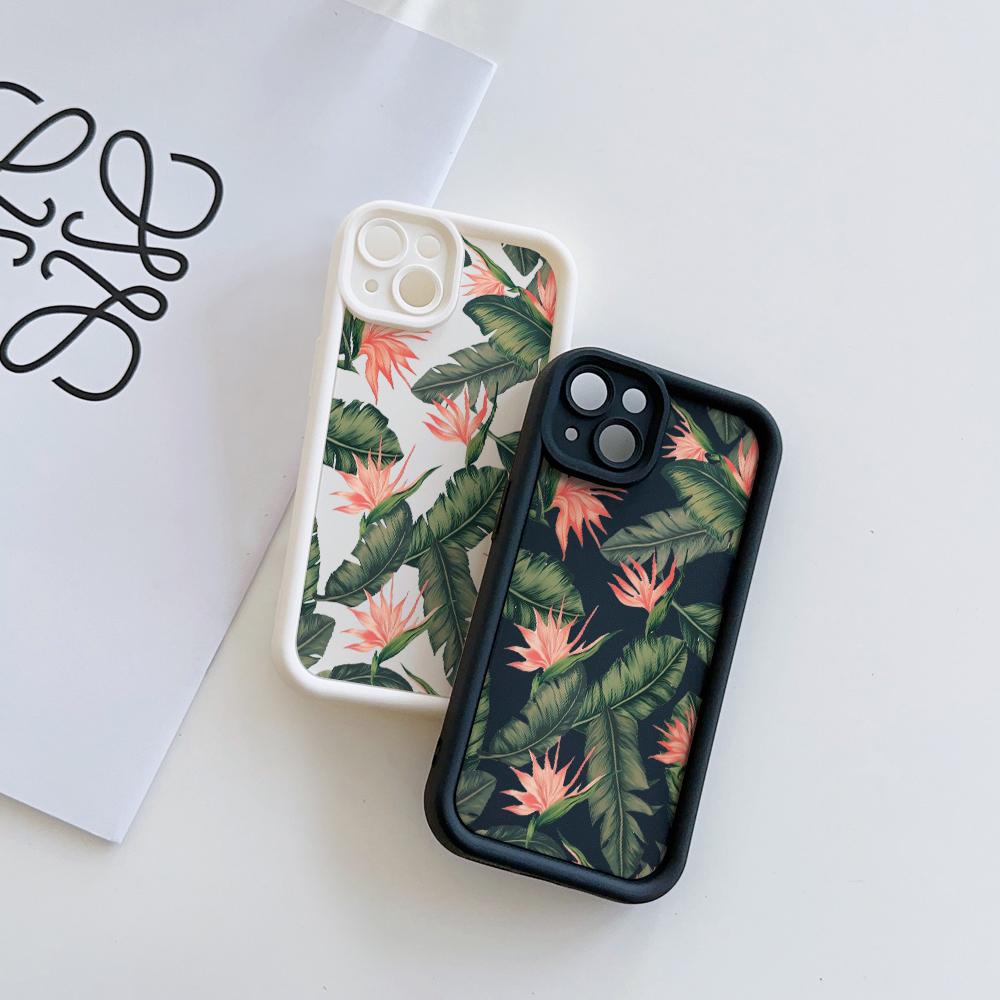 Bird of Paradise Flower Pattern Soft TPU Phone Case for iPhone 17 Air 16 15 14 Pro Max Plus 13 12 Mini 8 7 X Xs Back Cover