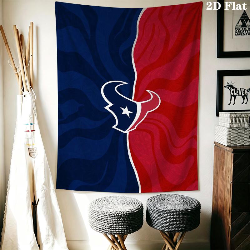 Houston Texans Wall Tapestry Aesthetic Wall Hanging Printed Fabric Blanket Decorative Tapestries for Bedroom Living Room Home Decor