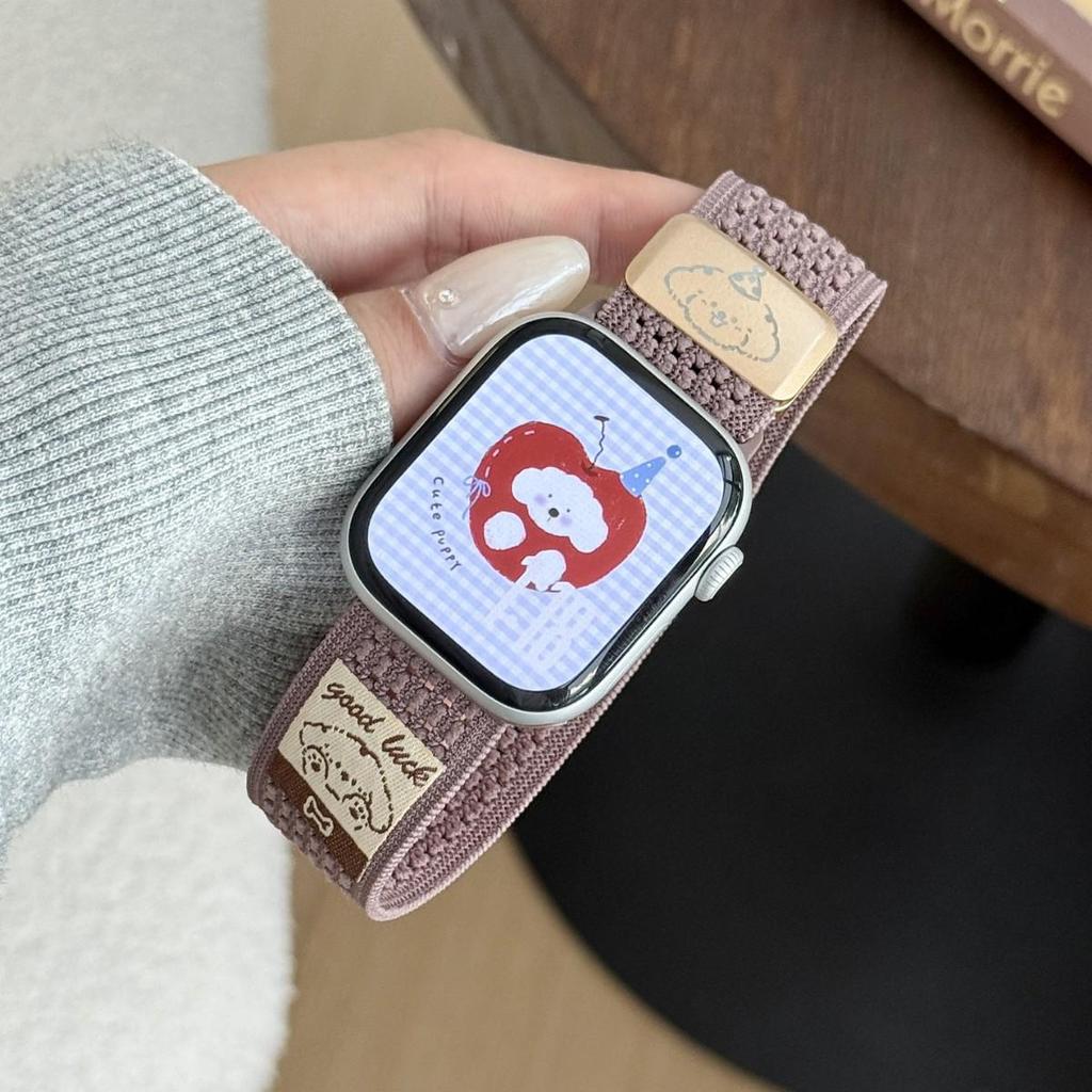 Apple Watch Serie 10 & Ultra Armband: Atmungsaktiv, Magnetverschluss, Welpendesign