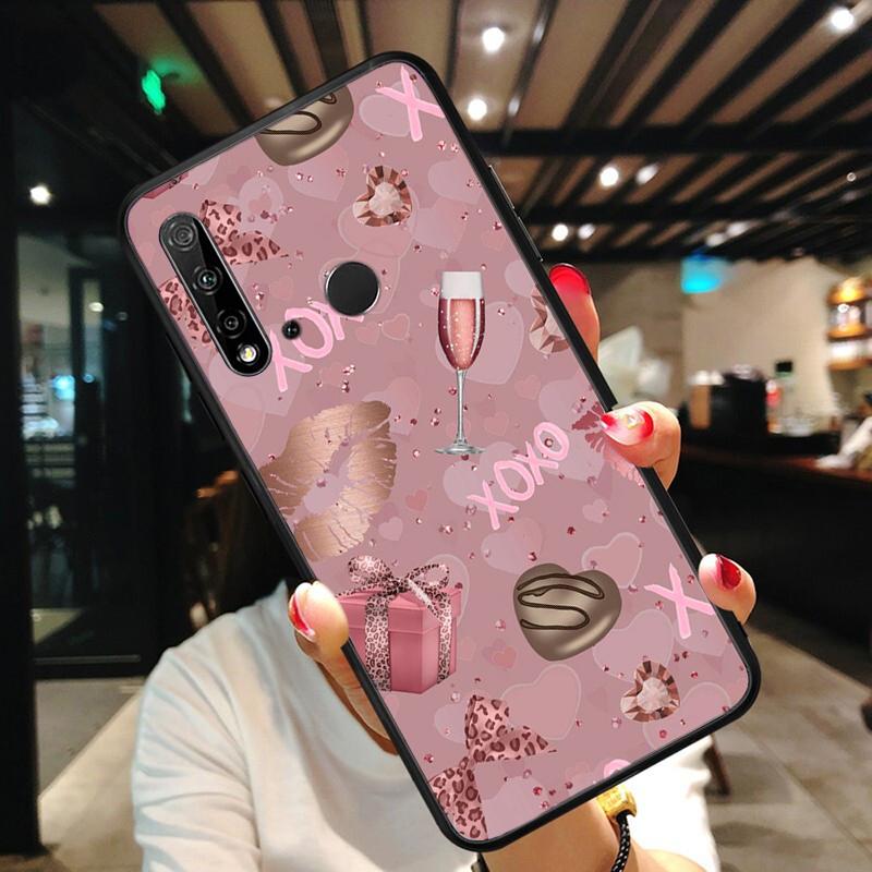 

Чехол для телефона из розового золота с розовым сердечком и бабочкой для Huawei P50 Pro P30 P40 Lite P40Pro P20 lite P10 Plus Mate 20 Pro Mate20 X Mate 20 X