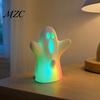 Colorful Gradient Light Sculpture Halloween Ghost Decorative Light, Spooky LED Table Lamp Ornament, Funny Desktop Decoration Night for Home