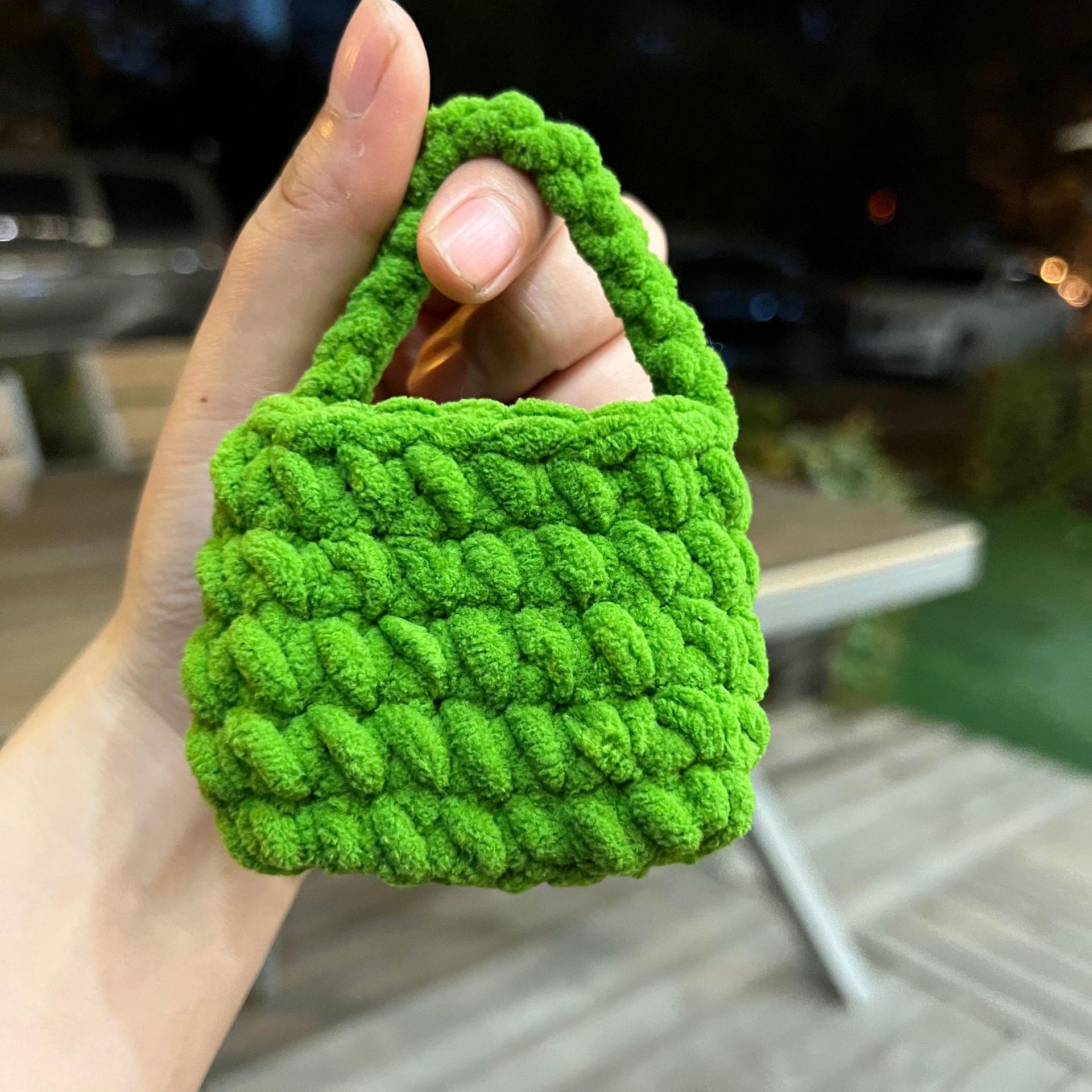 

Чехол для наушников из вязаной шерсти: Цветочный дизайн осень/зима для Apple Bluetooth Green Pack зелёный