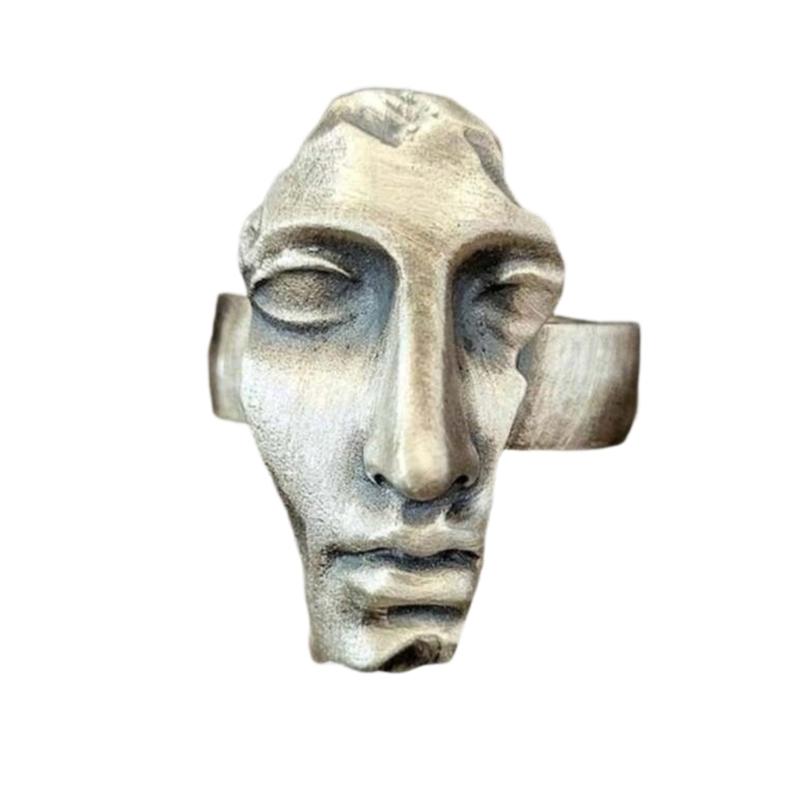 

Art Face Sculpture Dating Rings Adjustable Opening Rings Unique Finger Jewelry Suitable for Party and Daily Wear 1