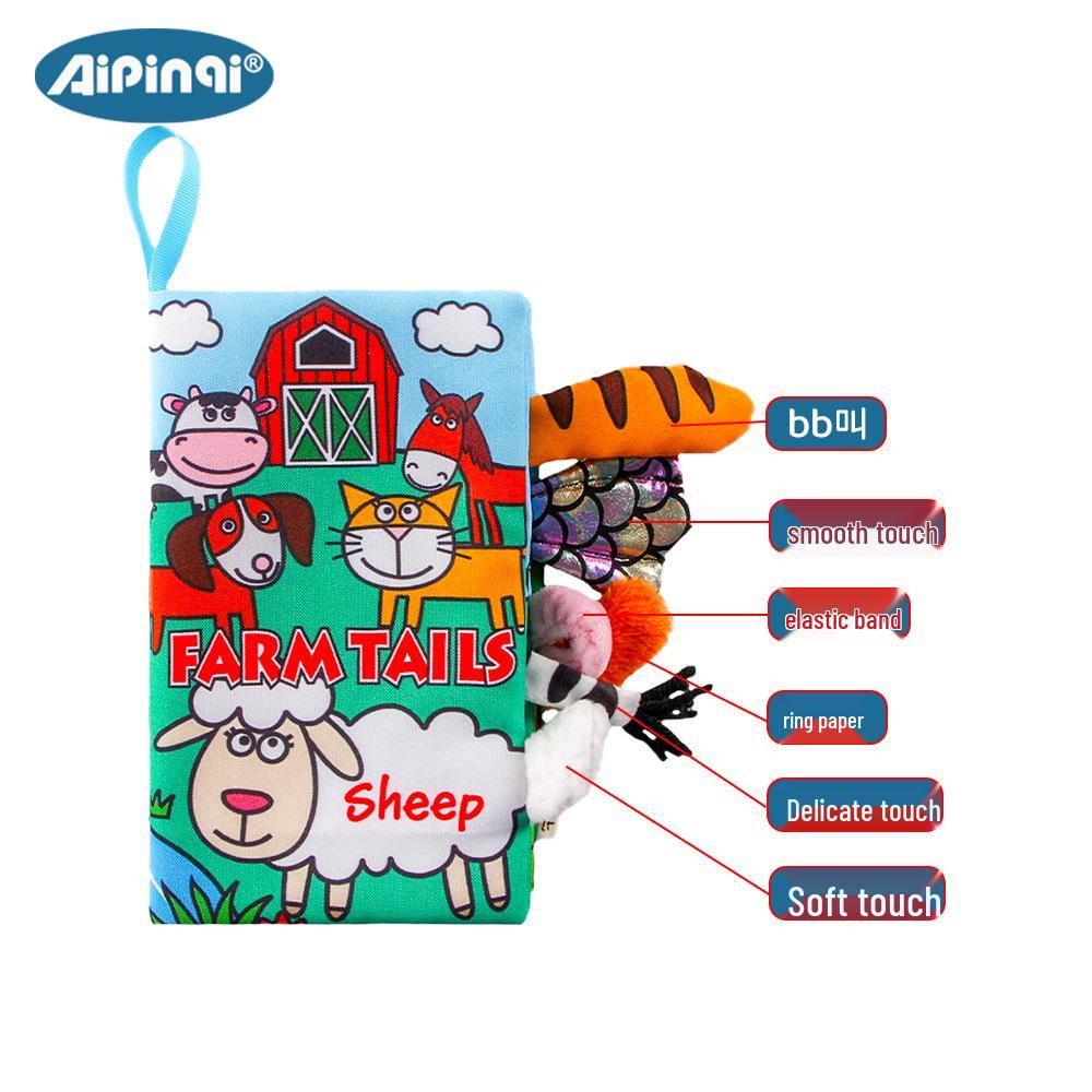 Aipinqi Tear-Resistant Baby Cloth Book: Tail, Crinkle Paper, and Quiet Book for Infant Early Education.