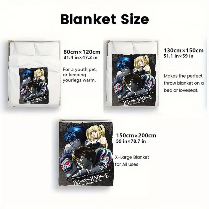 Death Note 2D Flat Pattern Flannel Blanket High quality All Seasons Warmth and Comfort Perfect for Christmas Gifts.P260914504