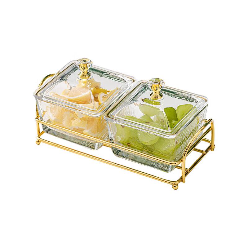 

Huaihuang Glass Divided Snack and Fruit Platter with Lid