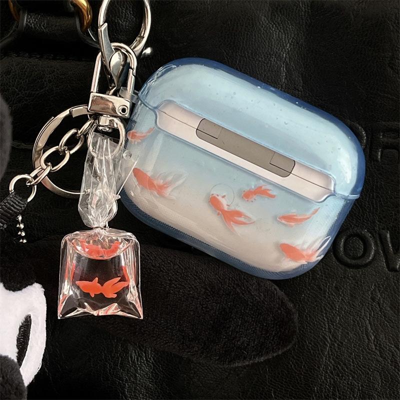 The Bubble Goldfish Pendant AirPods Pro1 earphone case is suitable for Apple 1st/1st/1st generation wireless Bluetooth protective cases