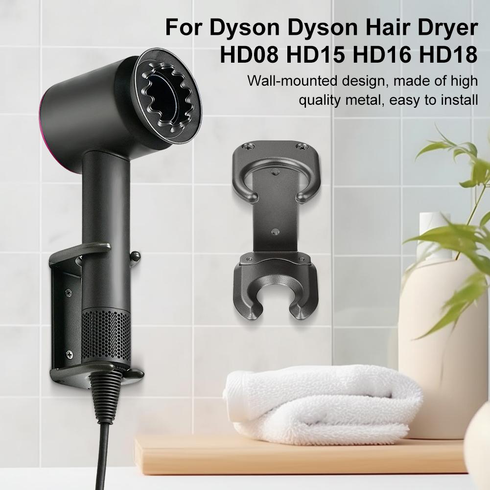 Wall Mounted Hair Dryer Holder for Dyson Hair Dryer HD08 HD15 HD16 HD18 Metal Hair Dryer Stand Easy Installation Storage Rack