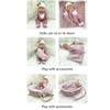 30cm Simulation Baby Doll Realistic Rebirth Doll with Nipple/Blanket/Bassinet/Pillow for Baby Kid Appease Accompany