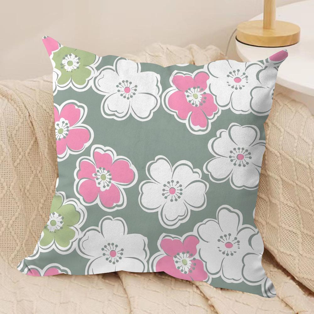 Simple And Elegant Flowers Cushion Cover Pillowcase Ultra Soft Skin Friendly Fabric Cloud Like Comfort  Concealed Zipper