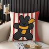 Pillow Case Happy Dog Home Dorm Chair Back Short Plush Double-Sided Printing Office Nap Time Cushion Cover